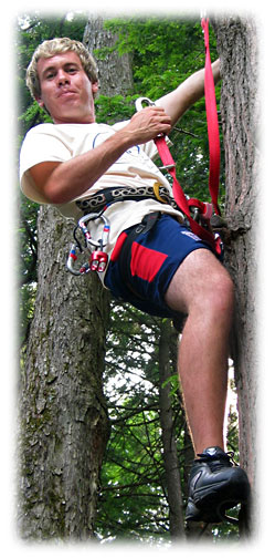Wayne Staff Member on the ropes course