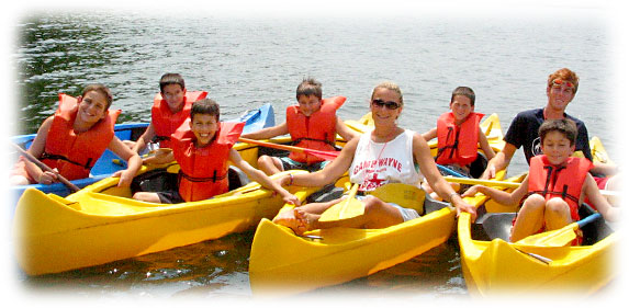 Staff and Campers on the lake